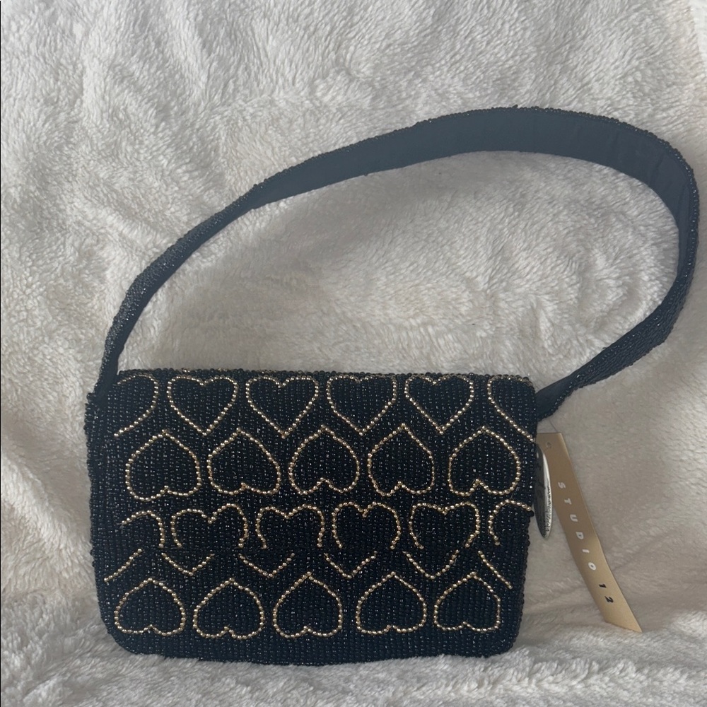 Studio 12 Beaded shoulder bag/with hearts